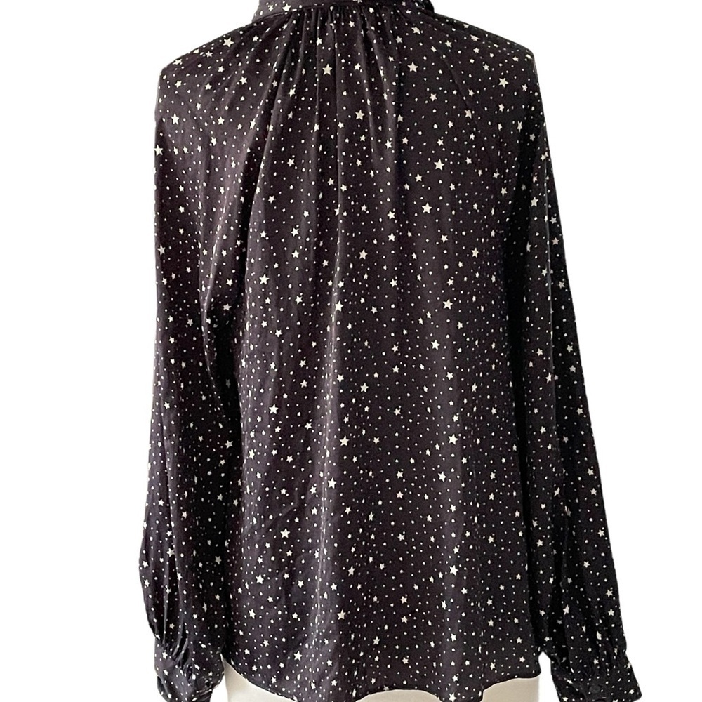Urban Outfitters Blouse Navy With Stars Size S - Picture 3 of 7